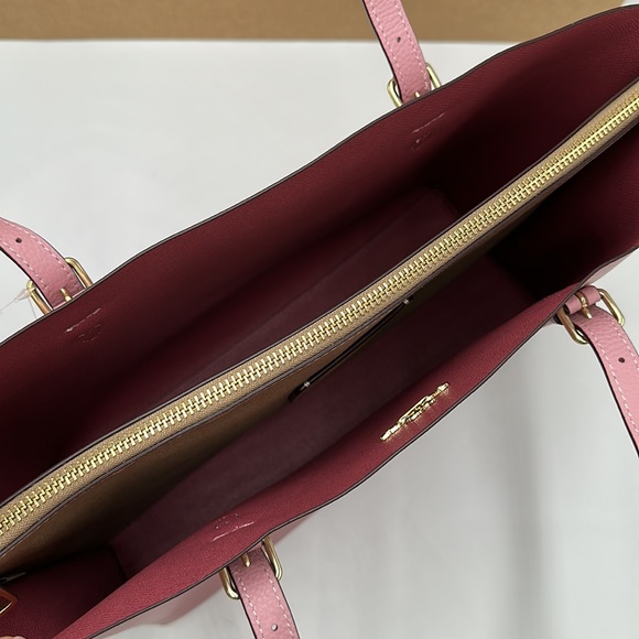 HOT DEAL 🔥Coach Mollie Shoulder Tote Bag Leather Pink color - Picture 12 of 16